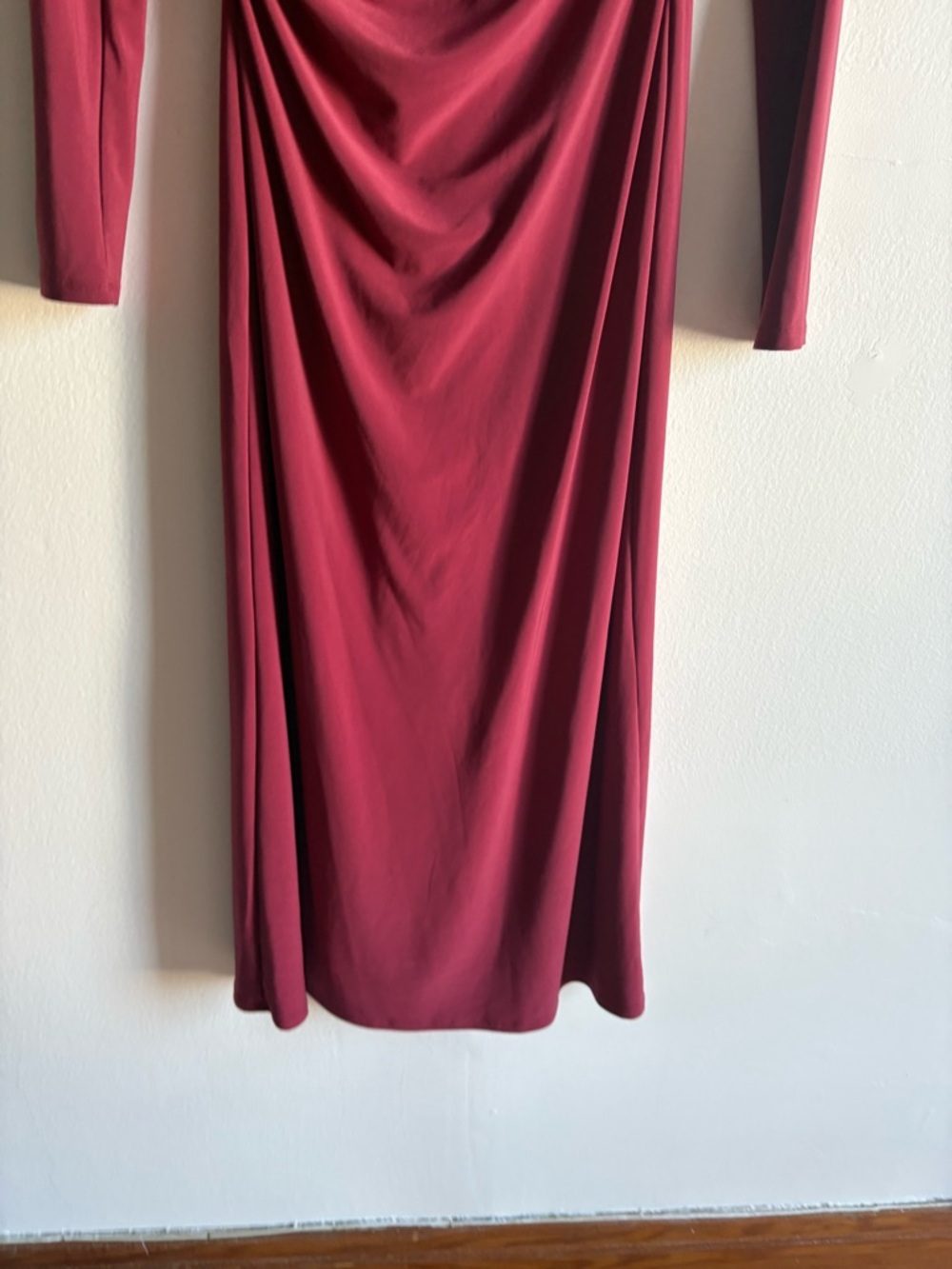 Aritzia Wilfred Sz S Fernanda Raspberry Long Sleeves Midi Dress - Picture 7 of 13